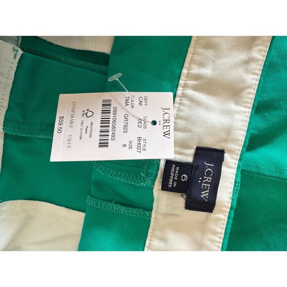 J.Crew Scalloped Edge Shorts • Teal Green • Size 6 • NWT • Preppy - Picture 5 of 5